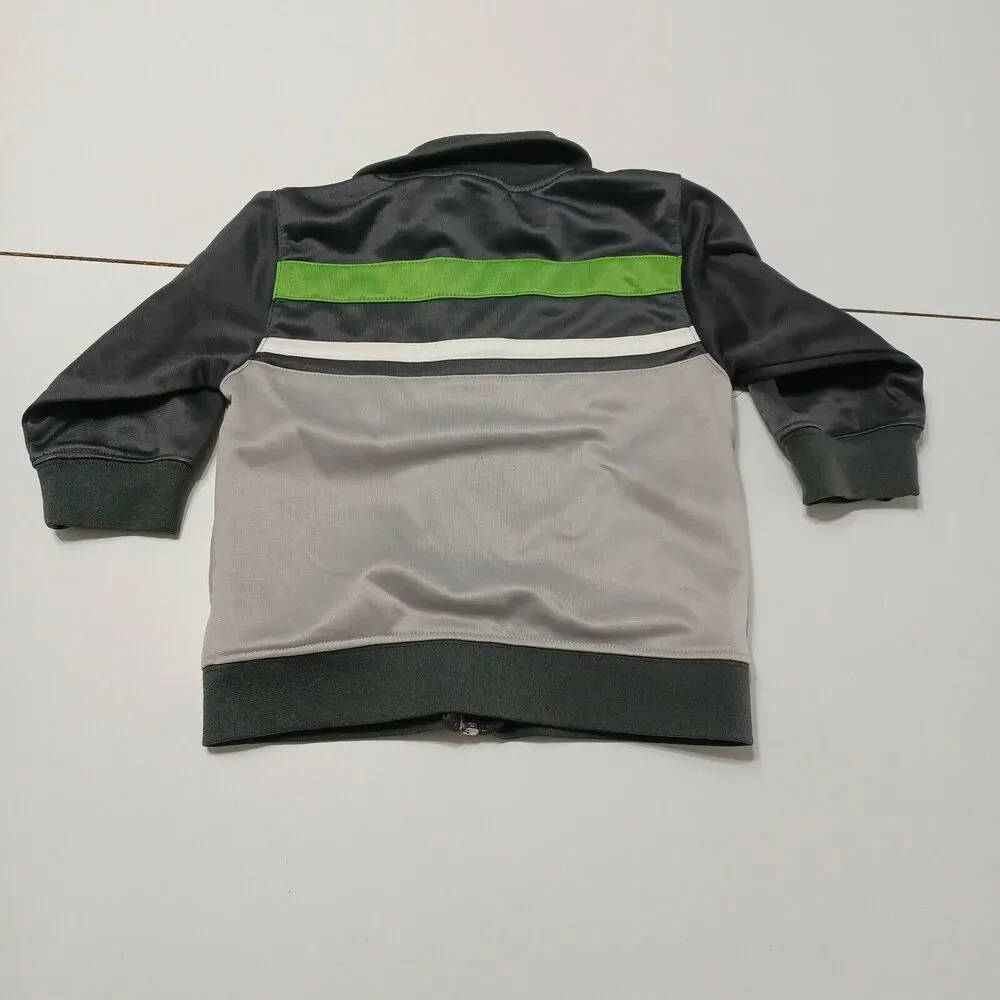 Nike Boys 18M Jacket Sweatshirt Grey Long Sleeve Pockets Embroidered‎ White Logo